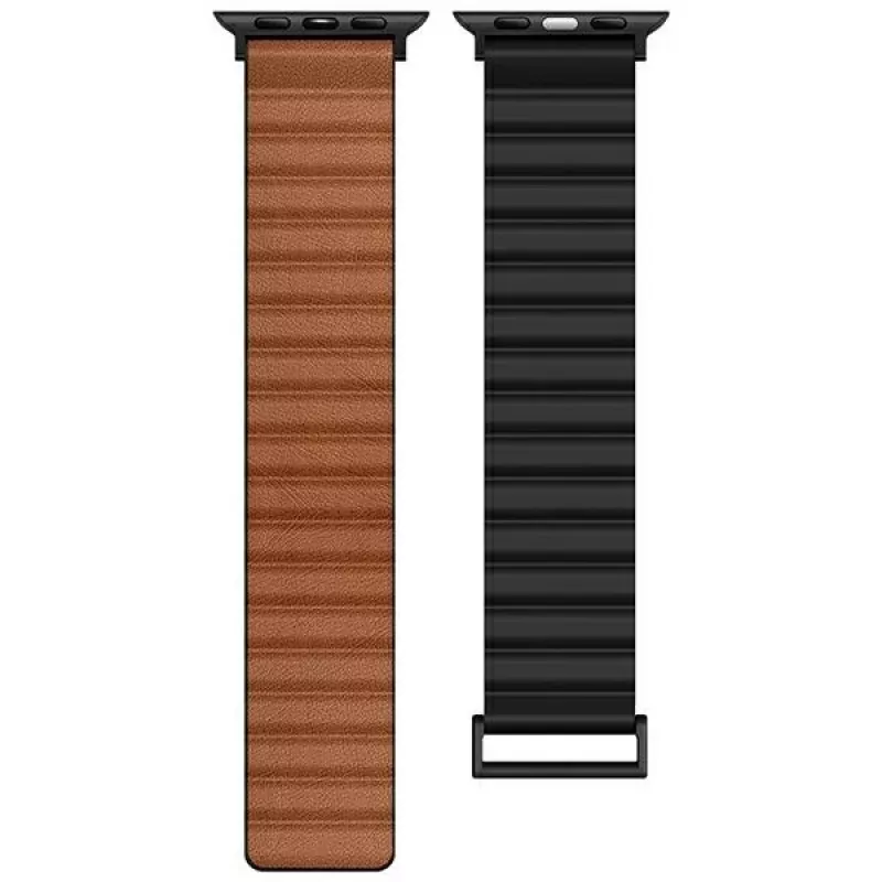 Beline Magnetic Pro Apple Watch dirželis 42/44/45/49 mm juodas/rudas