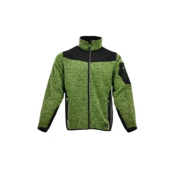 Vyriška komfortiška megzta striukė L - viso ilgio užtrauktukas, stovinti apykaklė, 100% poliesteris, anti-pilling, Oeko-Tex, juoda