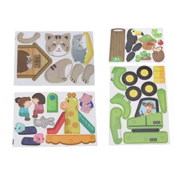 LEAN TOYS 3D konstrukcinis galvosūkis Dinozaurų surinkimo ir ardymo rinkinys su grąžtu