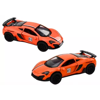 LEAN TOYS Sportinis automobilis 1:32 su inercine pavara, oranžinis