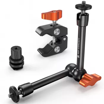 KF Magic Arm Super Clamp tvirtinimo rinkinys su 1/4 colio ir 3/8 colio sriegiais, 15-55mm žnyplėmis, ISO Cold Shoe