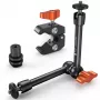 KF Magic Arm Super Clamp tvirtinimo rinkinys su 1/4 colio ir 3/8 colio sriegiais, 15-55mm žnyplėmis, ISO Cold Shoe