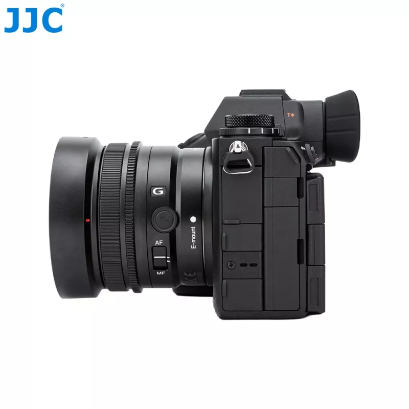 JJC ES-EP21 pakaitinis okuliaras Sony Alpha fotoaparatams – minkštas silikonas, juodos spalvos