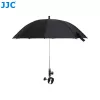 JJC Camera Rain Umbrella su Super Clamp laikikliu, 63mm žiočių plotis, 1/4 colio ir 3/8 colio sriegiais, juoda