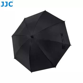 JJC Camera Rain Umbrella su Super Clamp laikikliu, 63mm žiočių plotis, 1/4 colio ir 3/8 colio sriegiais, juoda