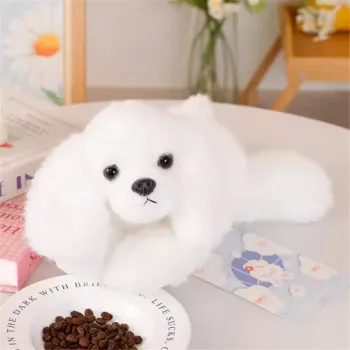 LEAN TOYS Maltos bišono minkštas žaislas su svorio letenėlėmis baltas 30cm