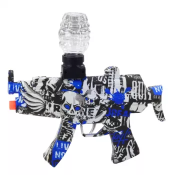 LEAN TOYS elektrinis gelio kamuoliukų šautuvas graffiti baltas mėlynas