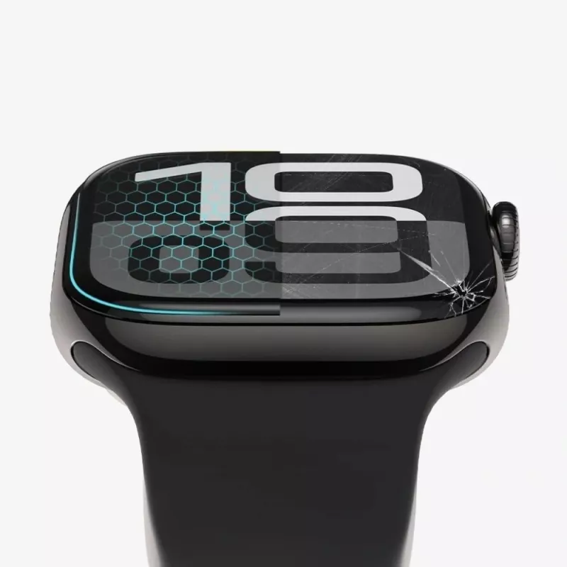 Tech-Protect Glass Flex+ ekrano apsauga, skirta Apple Watch 10/11 (46 mm), 2 vnt., juoda