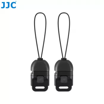 JJC QRK-PSK2 greito atsegimo dirželio laikiklis fotoaparatui (2 vnt.) – juodas, tinka iki 60 mm pločio diržams, 1/4 colio varžtas, 10 kg apkrova