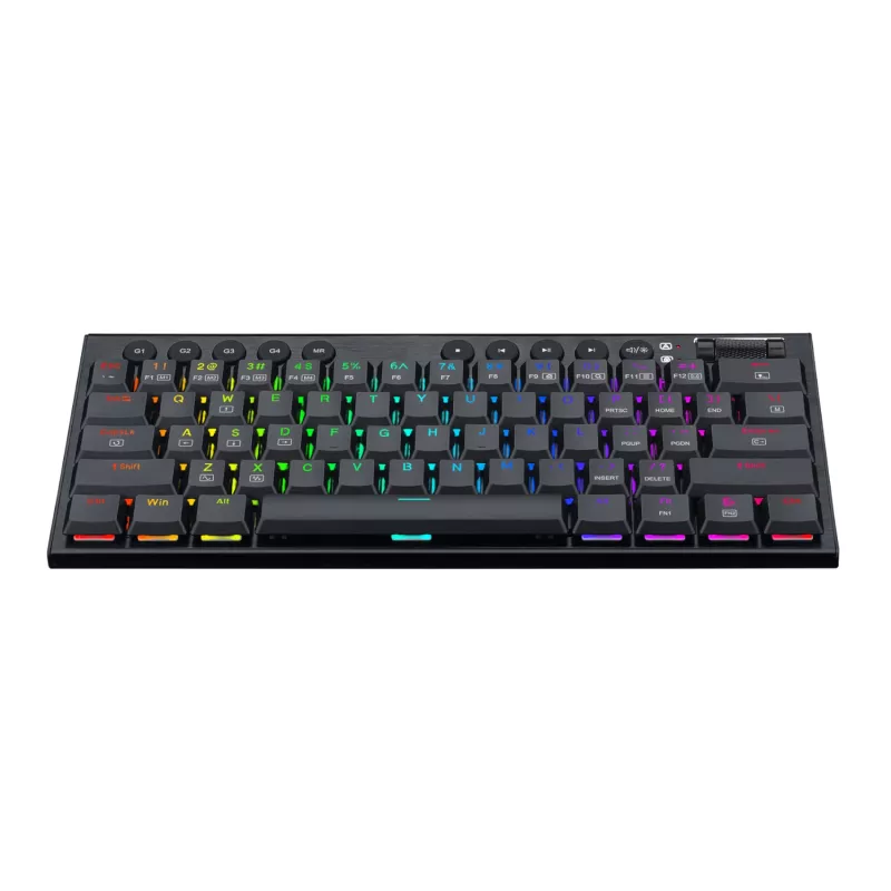 REDRAGON Horus Mini 61 klavišų trijų režimų RGB žemo profilio mechaninė žaidimų klaviatūra - juoda