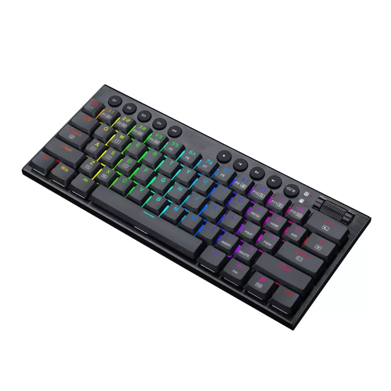 REDRAGON Horus Mini 61 klavišų trijų režimų RGB žemo profilio mechaninė žaidimų klaviatūra - juoda