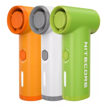 Nitecore NEF Nano nešiojamas ventiliatorius baltas - įkraunamas per USB-C, 3 greičiai, 2500mAh baterija