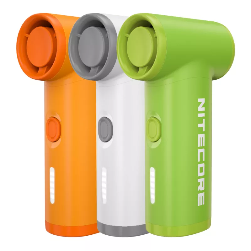 Nitecore NEF Nano nešiojamas ventiliatorius baltas - įkraunamas per USB-C, 3 greičiai, 2500mAh baterija