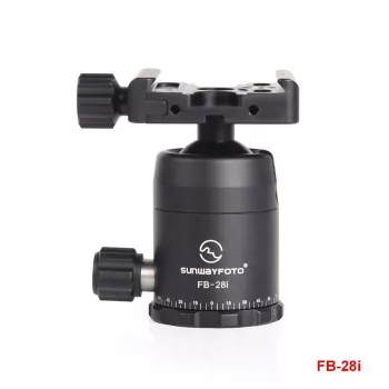 Sunwayfoto FB-28i rutulinė galvutė su Arca-Swiss spaustuku, 12 kg keliamoji galia, 28 mm rutulys, anoduotas aliuminis