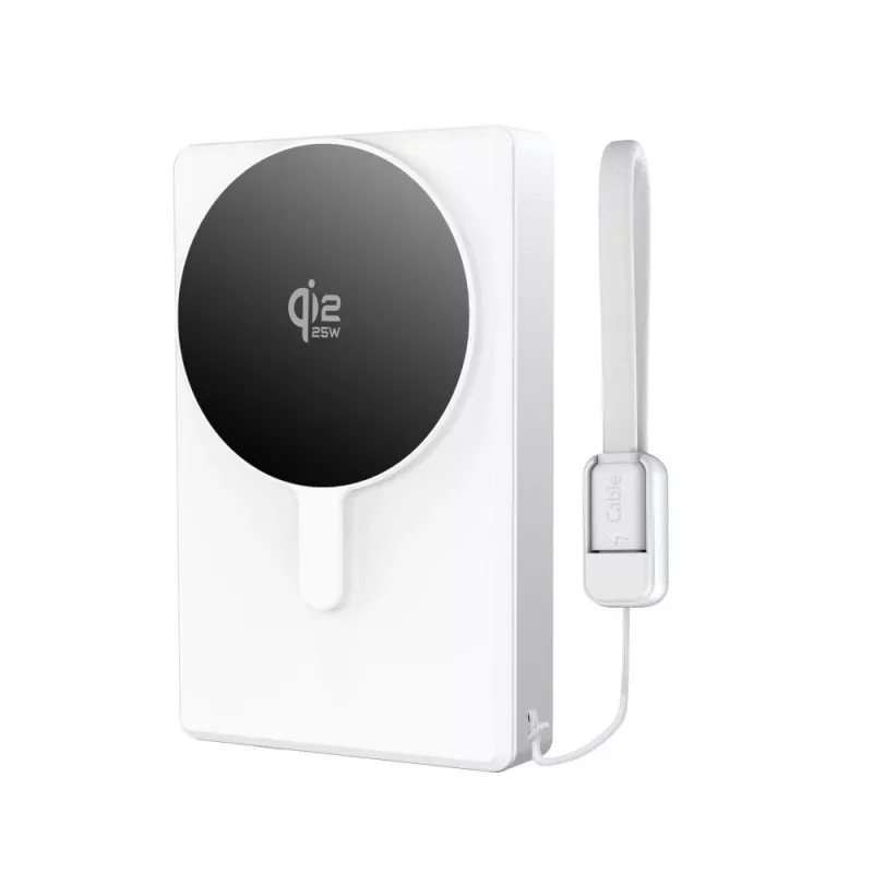 TECH-PROTECT PB40 LIFEMAG MagSafe Power Bank 10000mAh 25W Qi2.2 balta/sidabrinė