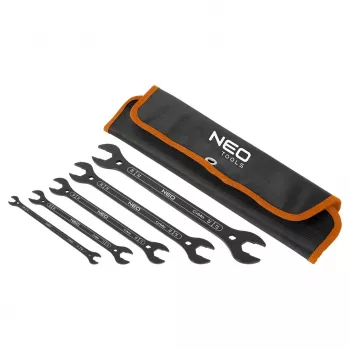NEO TOOLS Super Thin dvipusiai plokšti veržliarakčiai, 4-in-1, 6-27 mm (20 dydžių), 5 vnt. rinkinys