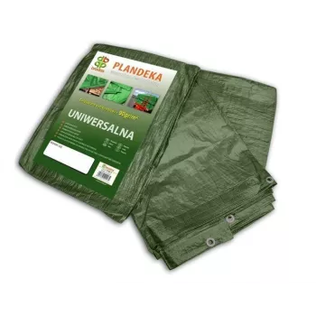 Bradas PL906/10 12 x 10 m mėlynas polietileninis brezentas, 60 g/m², vandeniui atsparus, UV atsparus, sustiprintais kraštais su aliuminio kilpomis