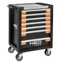 NEO TOOLS 7 stalčių įrankių spinta PRO 84-220 | 280 kg apkrova, rutuliniai kreiptuvai, raudona/juoda