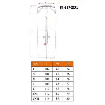 NEO TOOLS 81-227-XXXL apsauginės darbo kelnės pilkos/juodos XXXL