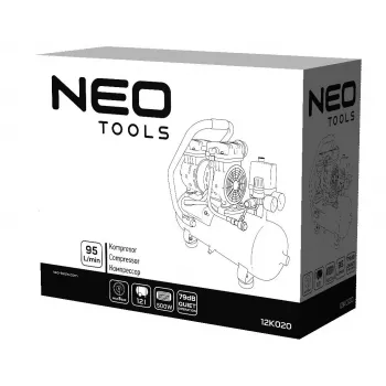 NEO TOOLS TOP-12K020 24L alyvuotas oro kompresorius - 1,5 kW, 8 bar, 180 L/min, 230V