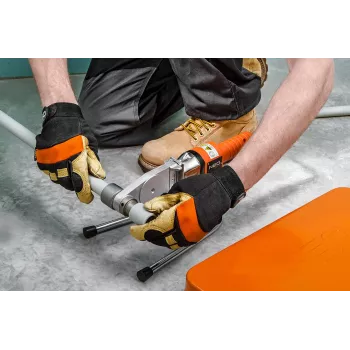 NEO TOOLS 900W plastikinių vamzdžių suvirinimo aparatas su 6 antgaliais (20-63 mm), PPR, PE, PB vamzdžiams, reguliuojama temperatūra 0-300°C, nepridegantys PTFE dengti antgaliai, su metaliniu dėklu