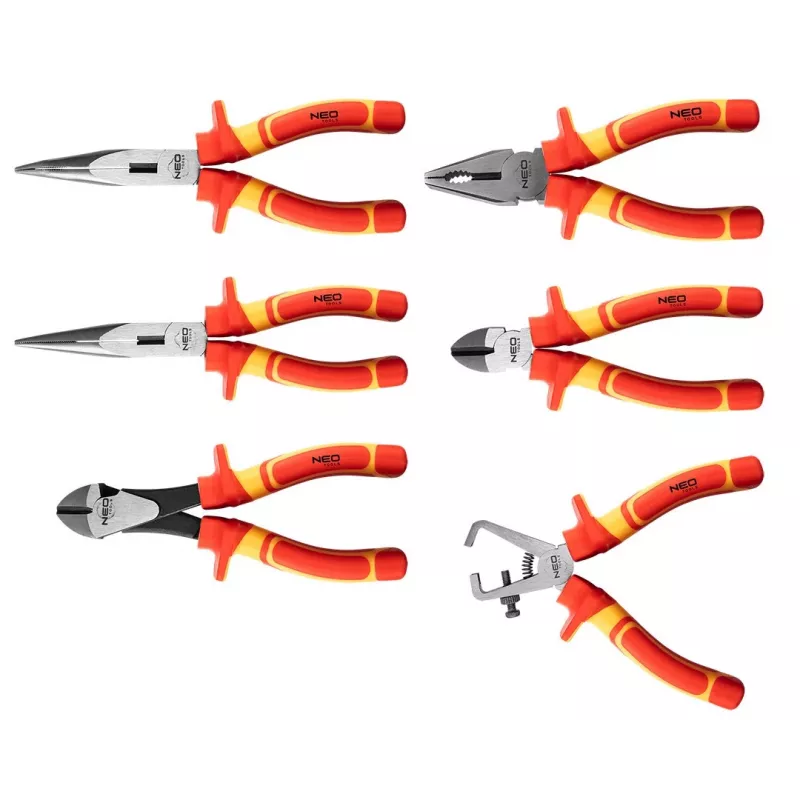 NEO TOOLS elektriko kuprinė 31 vnt., 30 izoliuotų įrankių, patvarus 600D poliesteris, vandeniui atsparus dugnas, 15 kg, juoda/raudona