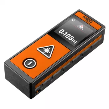 NEO TOOLS lazerinis atstumomatis 40 m su jutikliniu ekranu, IP54, ±2 mm tikslumas, lazerinis nuotolio matuoklis