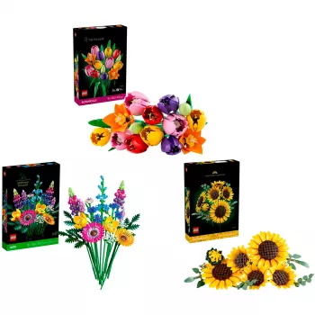 LEGO Botanicals Summer Flower Bouquet Bundle – 756 dalių botanikos kolekcijos statybos rinkinys suaugusiems