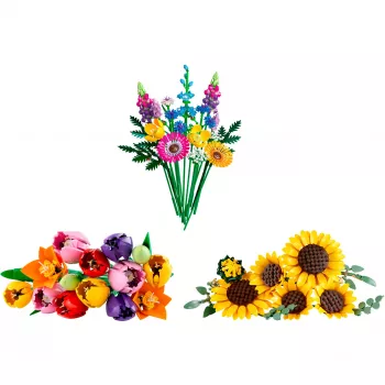 LEGO Botanicals Summer Flower Bouquet Bundle – 756 dalių botanikos kolekcijos statybos rinkinys suaugusiems