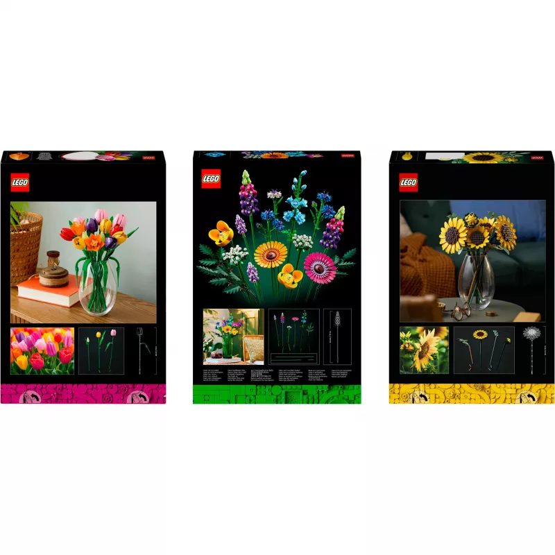 LEGO Botanicals Summer Flower Bouquet Bundle – 756 dalių botanikos kolekcijos statybos rinkinys suaugusiems