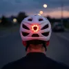 Vayox Speed blizgantis baltas dviračio šalmas su LED šviesa, dydis M