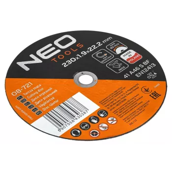 NEO TOOLS pjovimo diskas metalui/INOX 230 x 1,9 x 22,2 mm, 41 A46-S-BF, 25 vnt.