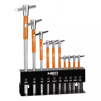 NEO TOOLS Krumplių veržliarakčiai su sukimo strypu 2-10 mm, 10 vnt. rinkinys stove