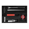 NEO TOOLS TOP-11-819 7 dalių priekinio stiklo išėmimo rinkinys su 22 m kvadratine viela, rankenomis, tiektuvu, yla, apdailos įrankiu, vielos griebtuvu ir dėklu