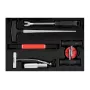 NEO TOOLS TOP-11-819 7 dalių priekinio stiklo išėmimo rinkinys su 22 m kvadratine viela, rankenomis, tiektuvu, yla, apdailos įrankiu, vielos griebtuvu ir dėklu