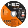 NEO TOOLS pjovimo diskai metalui 41A 60 S BF - 125x1,0x22,23 mm PLIENUI/NERŪDIJANČIAM PLIENUI, 100 vnt. kibire