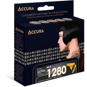 Accura geltonos spalvos suderinama rašalo kasetė Brother LC1280XLY/LC1240Y/LC1220Y (High Yield, 1200 puslapių)
