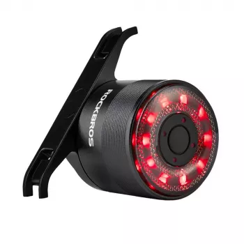 ROCKBROS Q1 galinis dviračio žibintas, 7 LED spalvos, su USB-C kabeliu, juodas