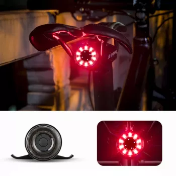ROCKBROS Q1 galinis dviračio žibintas, 7 LED spalvos, su USB-C kabeliu, juodas