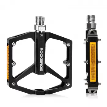 ROCKBROS K371 Aliuminio atšvaitiniai dviračio pedalai su sandariais guoliais - juodi