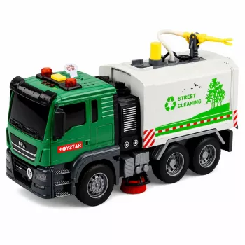 LEAN TOYS Street Sweeper Truck su vandens funkcija, šviesomis ir garsais 1:14