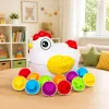 LEAN TOYS Educational Hen 12 Egg Sorter mokomasis vištos formų ir spalvų rūšiuoklis