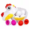 LEAN TOYS Educational Hen 12 Egg Sorter mokomasis vištos formų ir spalvų rūšiuoklis