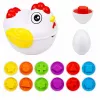 LEAN TOYS Educational Hen 12 Egg Sorter mokomasis vištos formų ir spalvų rūšiuoklis
