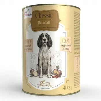 SYTA MICHA Classic Mono Rabbit su ropėmis - šlapias šunų maistas - 400g