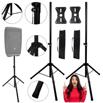 DNA Professional DNA BOX2 Set Bag garsiakalbių tripodų pora su transportavimo krepšiu, 35 mm strypas, 100-180 cm aukštis, 30 kg apkrova, juoda