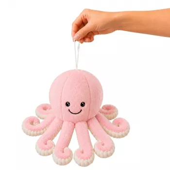 LEAN TOYS minkštas aštuonkojis su tamprėmis čiuptuvais, švelnus rožinis apkabinimo žaislas, 30 cm