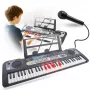 MQ 6119L 61 klavišų nešiojama elektroninė klaviatūra su LED ekranu, 128 garsais, 128 ritmais, įrašymo ir pamokų funkcijomis, juoda