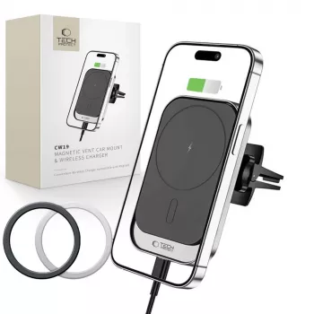 Tech-Protect CW19 MagSafe telefono laikiklis automobiliui su belaidžiu įkrovimu