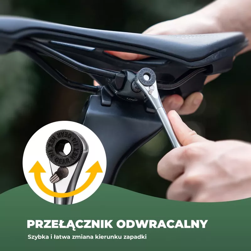 ROCKBROS TG-8601 reketinis dviračio daugiafunkcis įrankis su S2 plieno antgaliais, cilindriniu aliuminio korpusu, juodas